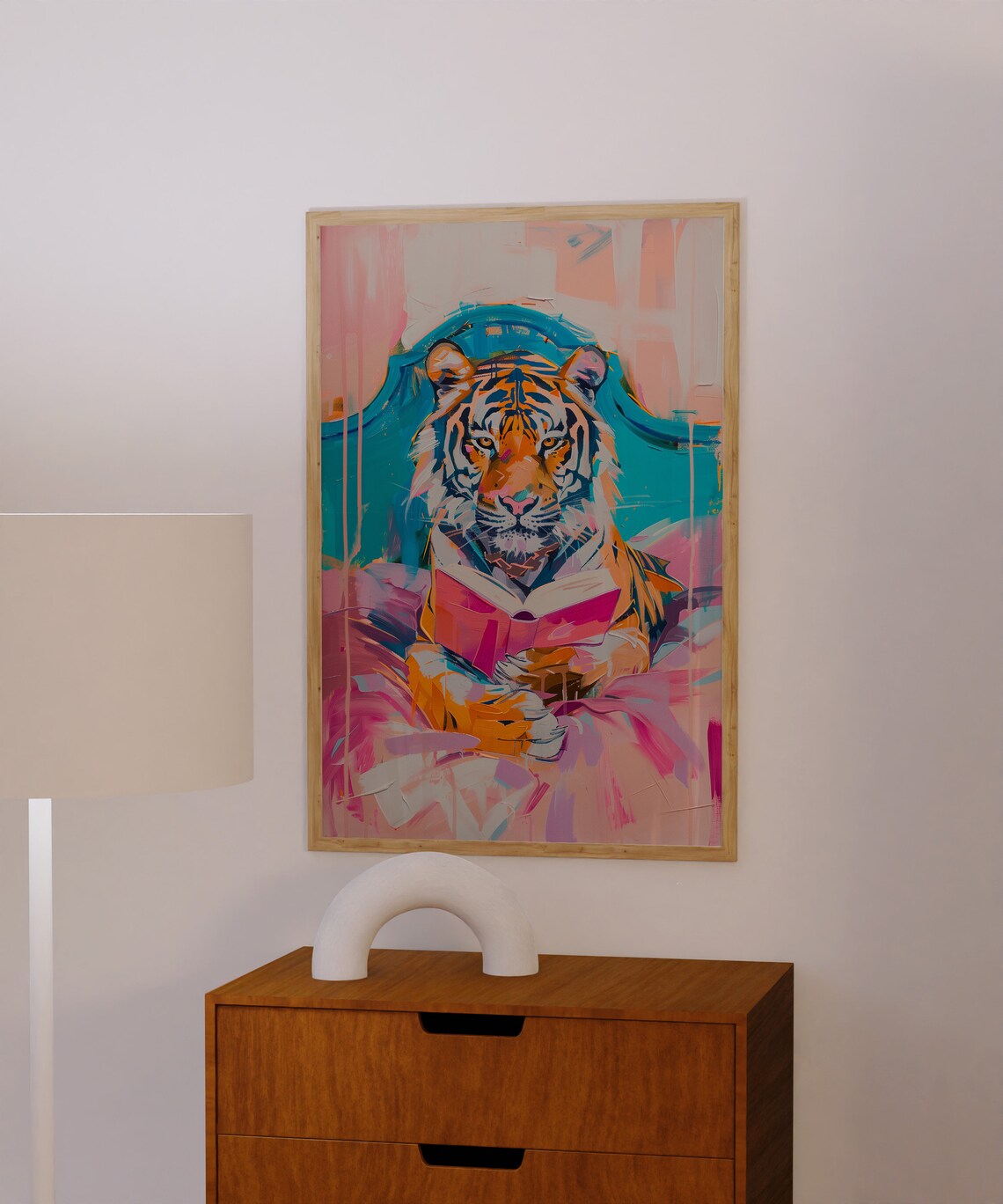 Tiger Eclectic Maximalist Bedroom Decor Art Print - Image 3