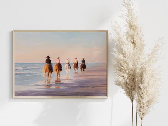 Abstract Cowboy Horse Print Vibrant Western Wall Art