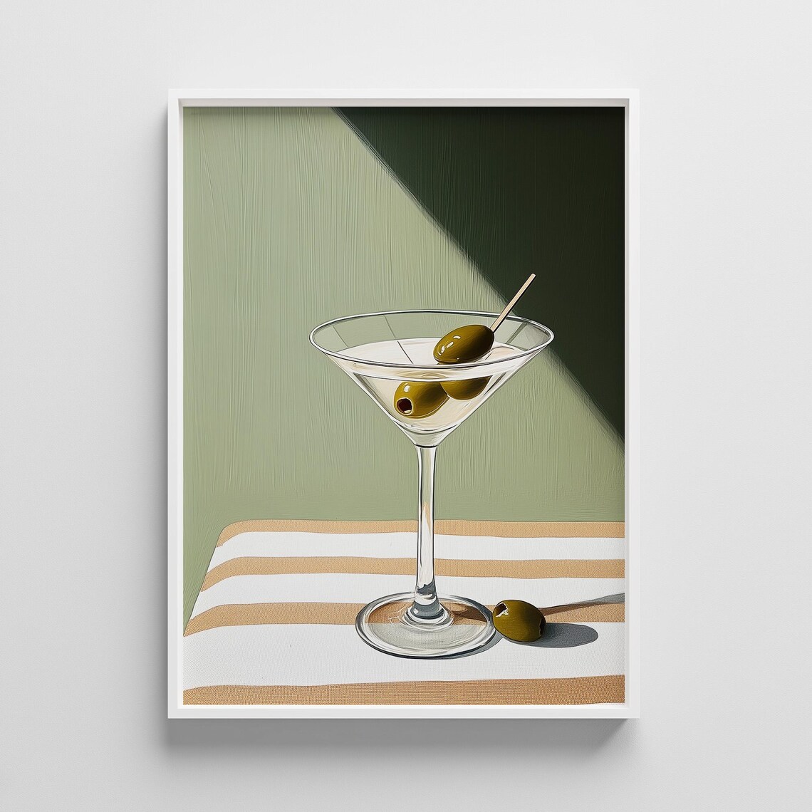 Classic Martini Olive Cocktail Bar Still Life Retro Art Poster