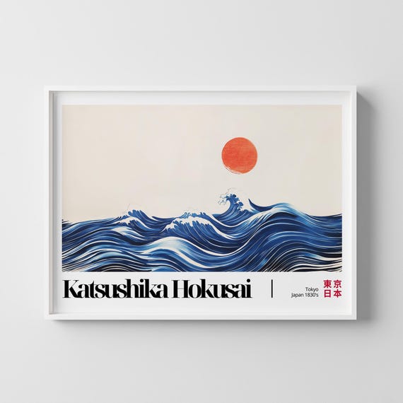 Hokusai Exhibition Poster Japanese Ukiyoe Art Print