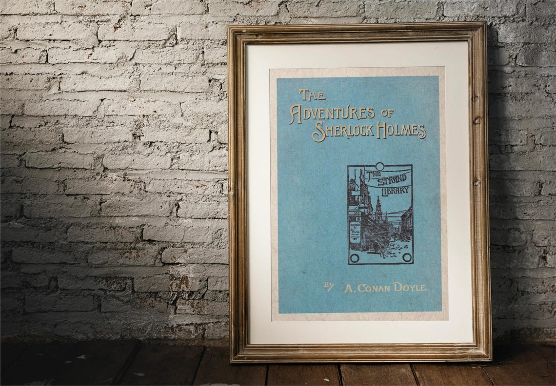 The Adventures of Sherlock Holmes Classic Blue Book Cover Art Print - Image 3