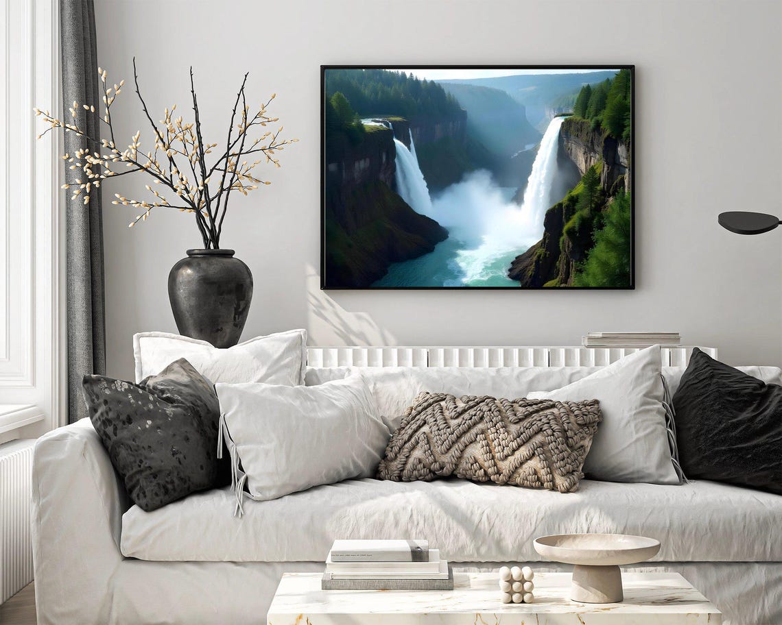 Breathtaking Waterfall Wall Art Majestic Nature Landscape Print Scenic Wall Decor Home Office Gift Stunning Nature Poster - Image 4