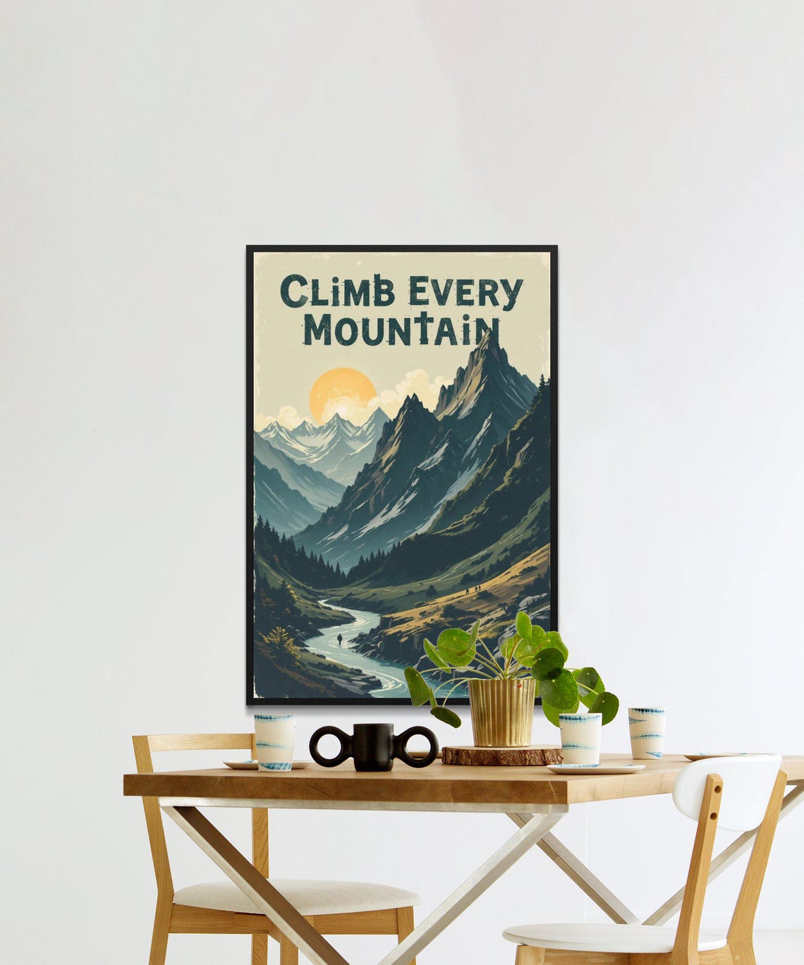 Adventure Mountain Art Print Motivational Wall Art Poster Inspirational Mountain Landscape Print Hiking Wall Decor - Image 2