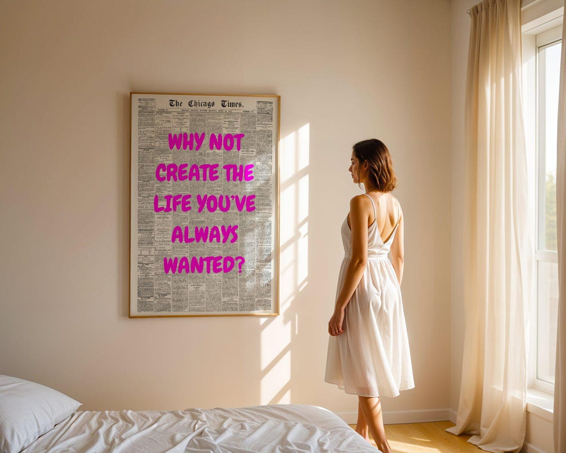 Why Not Create The Life You've Always Wanted Pink Quote Poster - Image 5