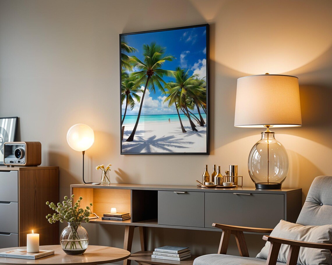 Tropical Palm Tree Beach Paradise Turquoise Ocean Photo Poster - Image 5