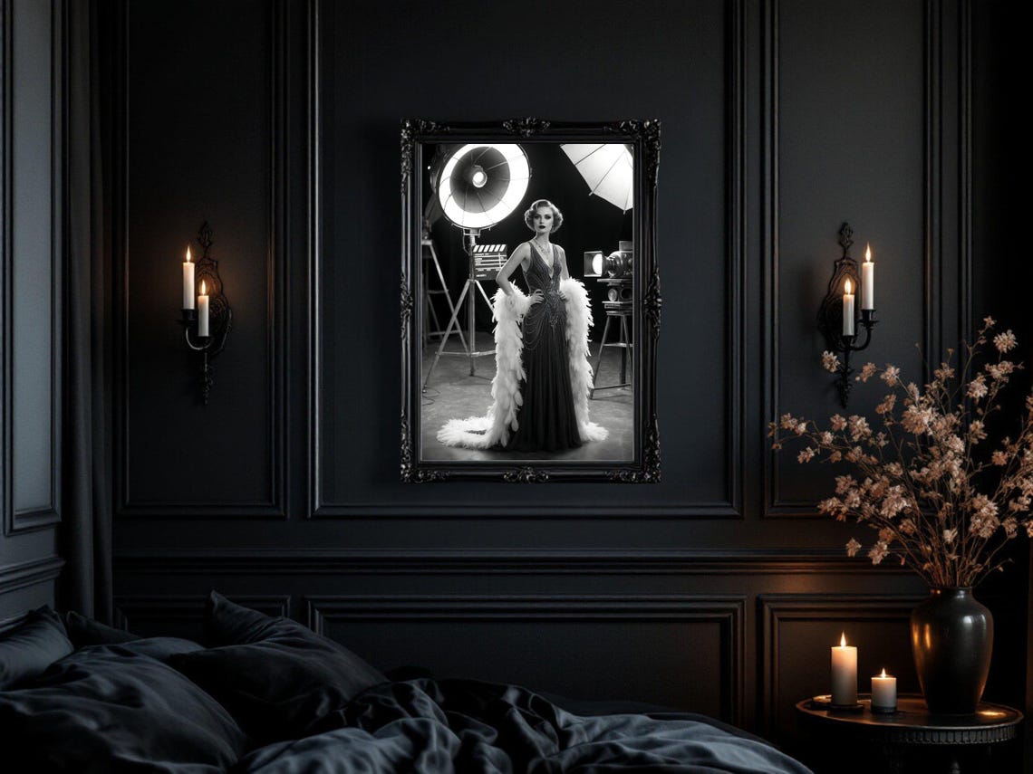 Vintage Hollywood Glamour Wall Art Black And White Photography Print Classic Movie Star Poster Retro Cinema Decor Art Deco Style - Image 3