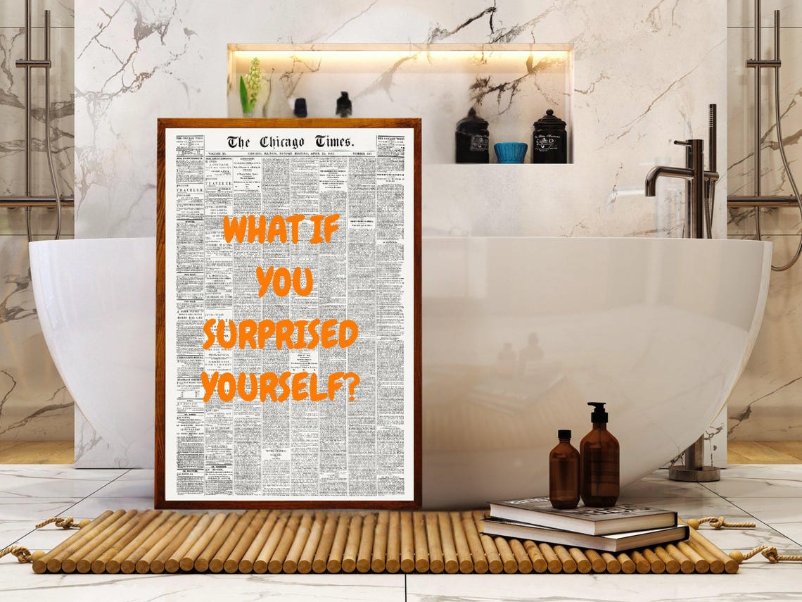 What If You Surprised Yourself Orange Typography Quote Poster - Image 4