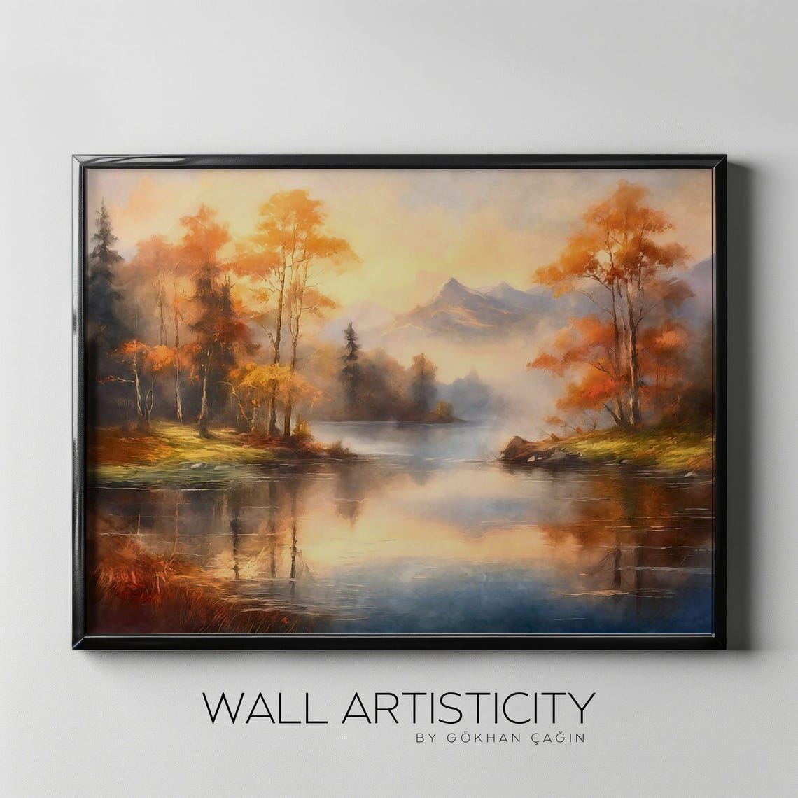 Autumn Lake Landscape Art Print