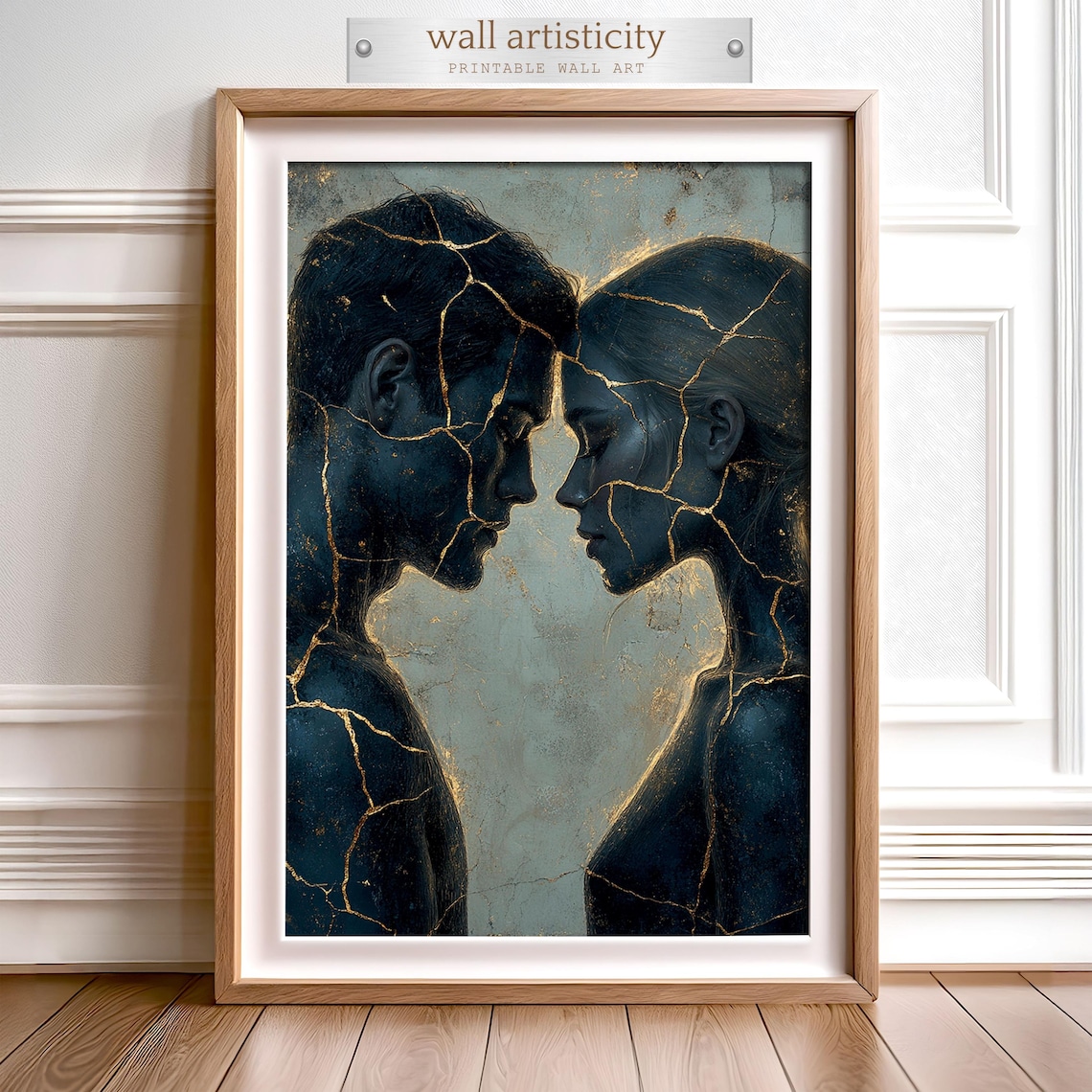 Kintsugi Couple Portrait, Wabi Sabi Inspired Art Print