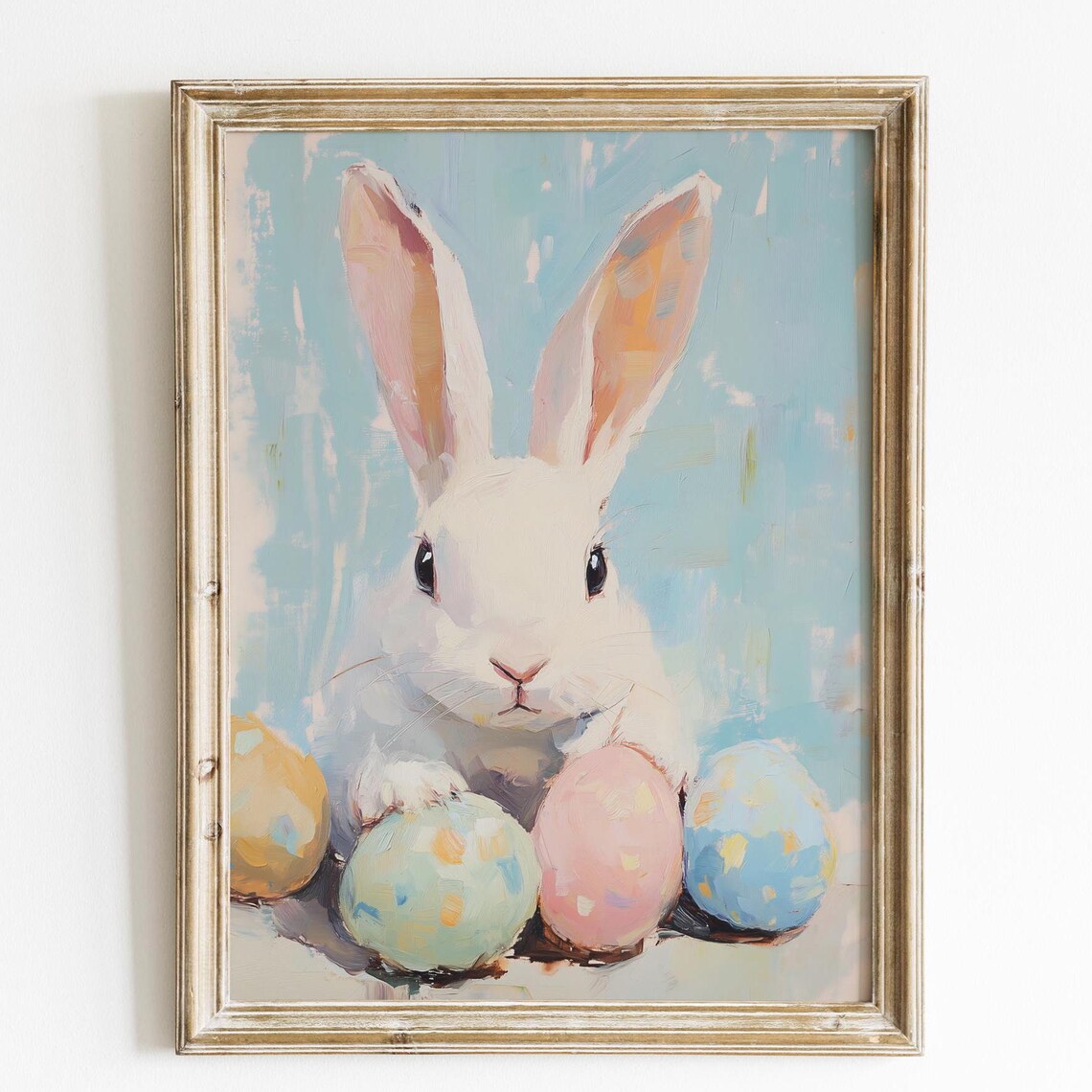 Easter Bunny Print, Spring Rabbit Farmhouse Decor