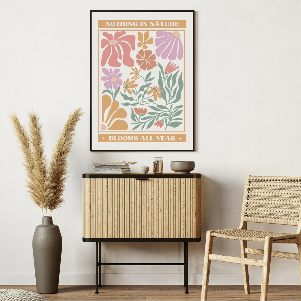 Nothing in Nature Blooms All Year Retro Floral Botanical Poster - Image 4
