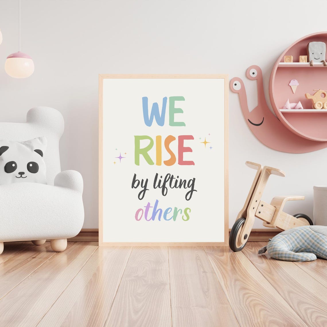 We Rise By Lifting Others Positive Affirmations Growth Mindset Rainbow Classroom Poster Educational Art Therapy Office Decor Mental Health - Image 3