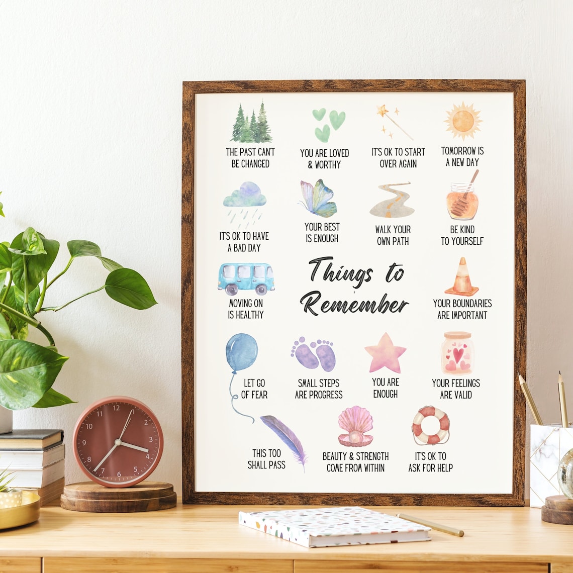 Things To Remember Affirmations, Therapy Office Art Print - Image 4