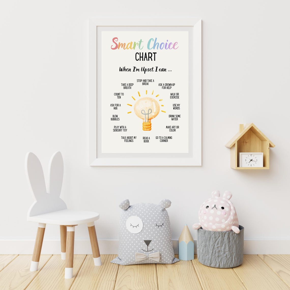 Smart Choice Chart When I Am Upset Coping Strategies Calm Kids Poster - Image 2