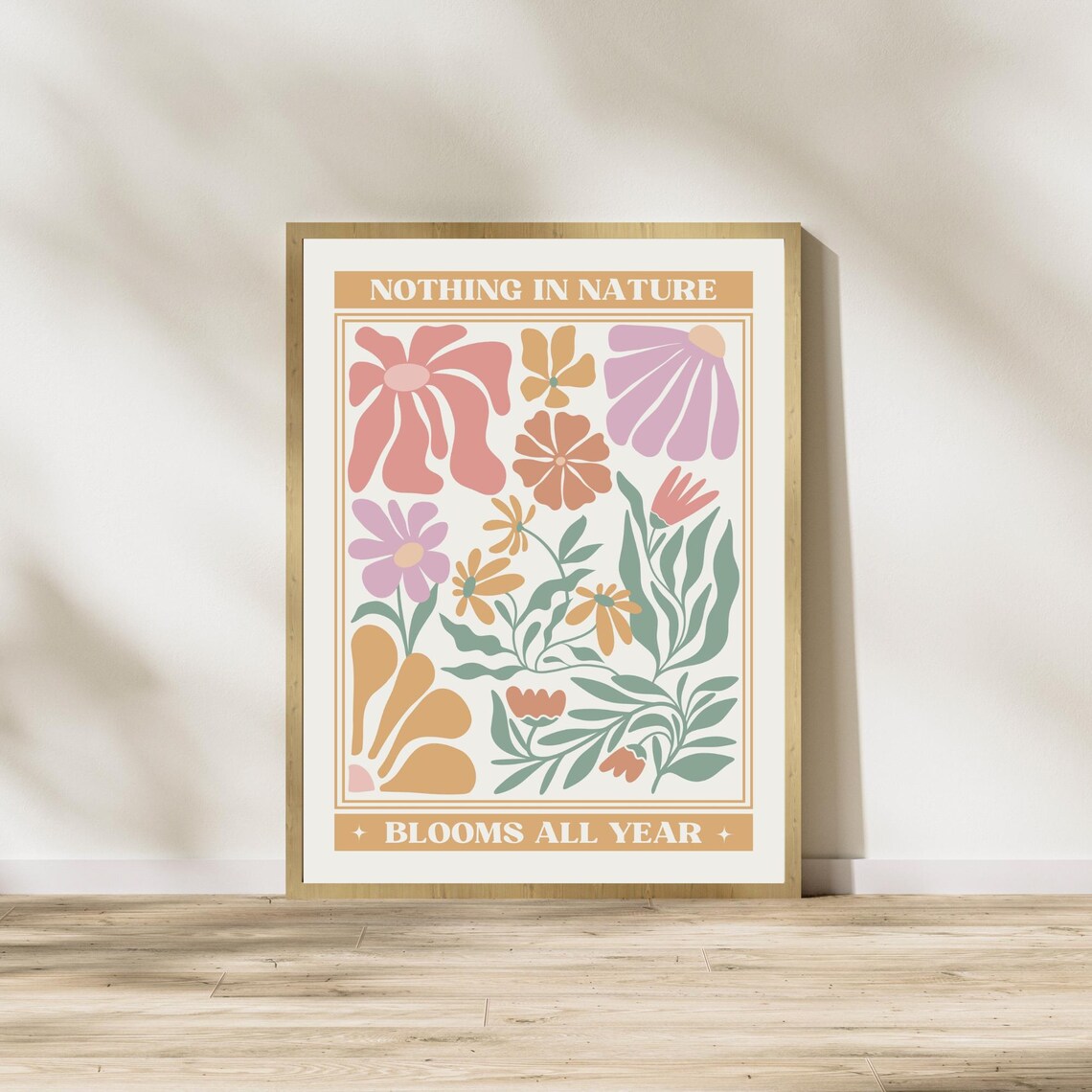 Nothing in Nature Blooms All Year Retro Floral Botanical Poster - Image 6