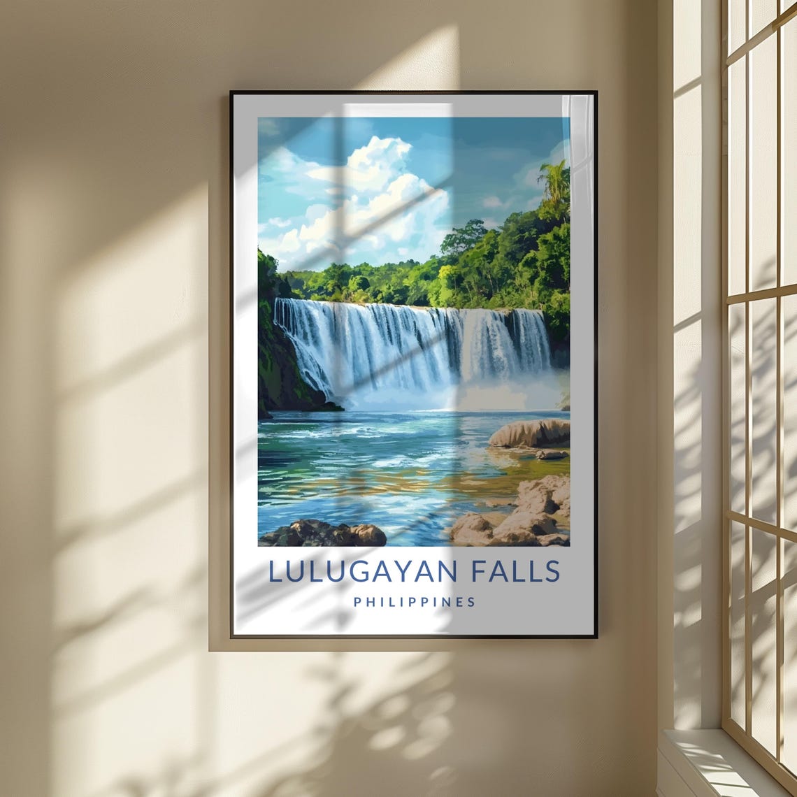 Lulugayan Falls Philippines Jungle Waterfall Vintage Travel Poster - Image 3
