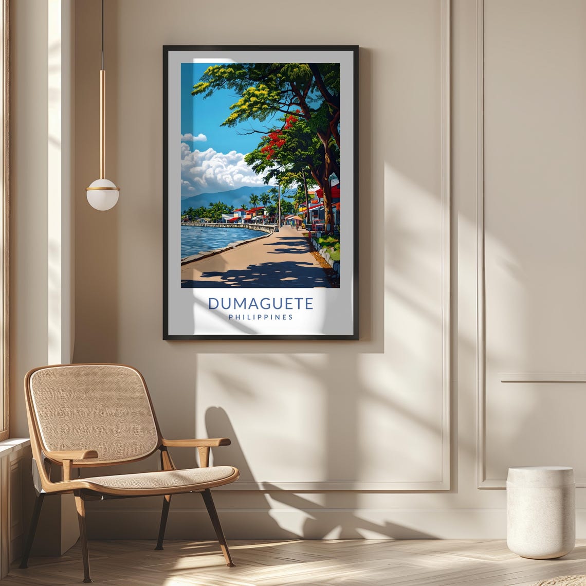 Dumaguete Philippines Shaded Boulevard Seaside Walk Travel Poster - Image 2