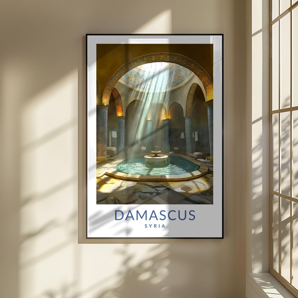 Damascus Syria Historic Hammam Bathhouse Dome Interior Poster - Image 3