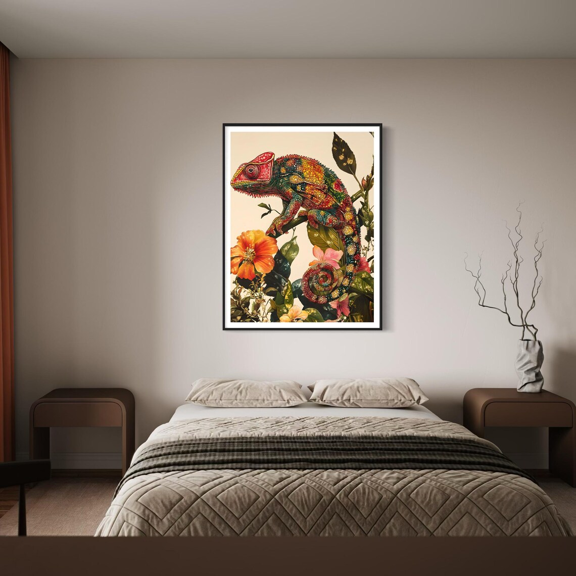 Chameleon Vintage Modern Tropical Jungle Art Print - Image 2