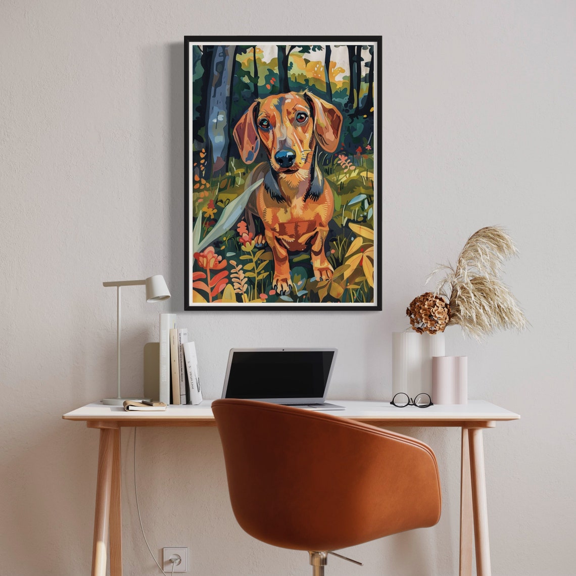 Red Dachshund Art Print Sausage Dog Painting Cute Dog Artwork Miniature Dachshund Wiener Dog Doxie Decor Dog Lover Gift Dachshund Gifts - Image 3