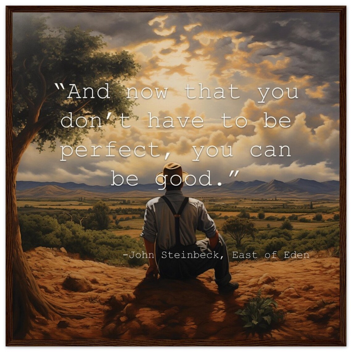 John Steinbeck East of Eden Perfect Good Quote Golden Valley Poster - Image 3