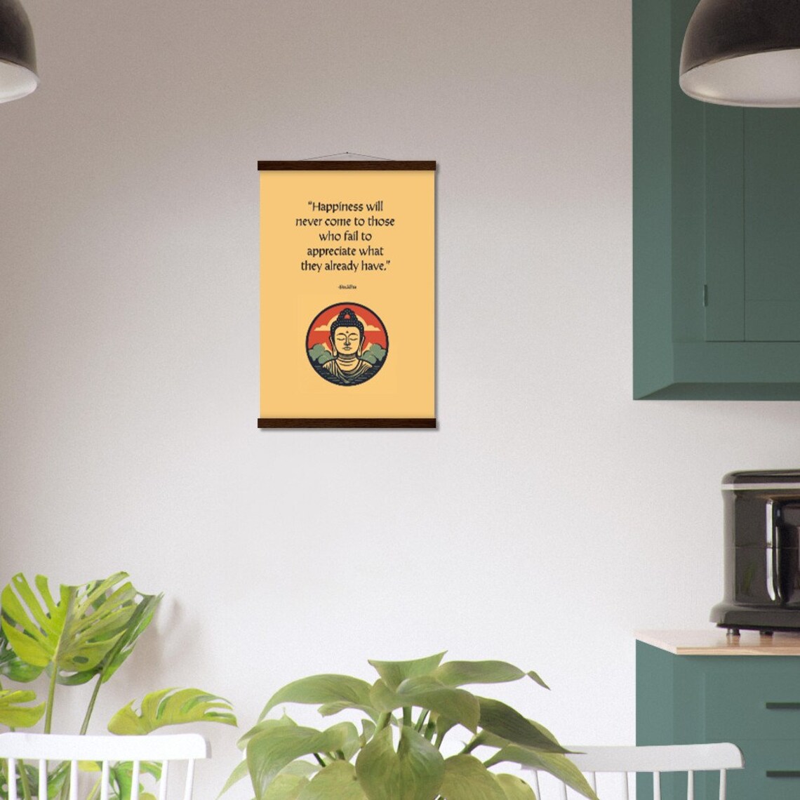 Buddha Quote Poster "Appreciate What You Already Have" Goldenrod Zen Design - Image 2