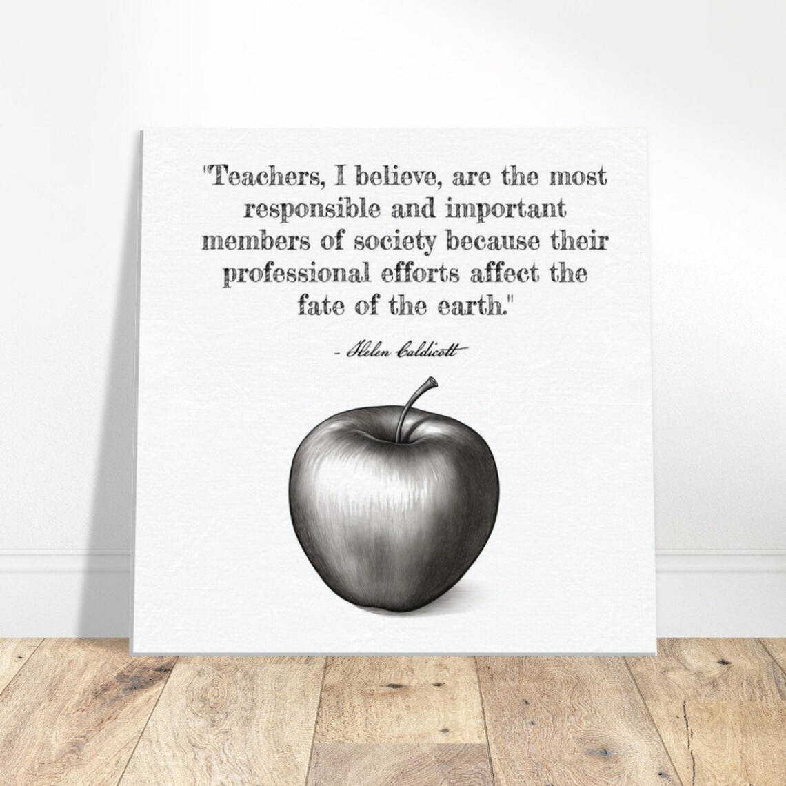 Teacher Quote Wall Art Classroom Art Teacher Gift Helen Caldicott Quote Wall Art - Image 3