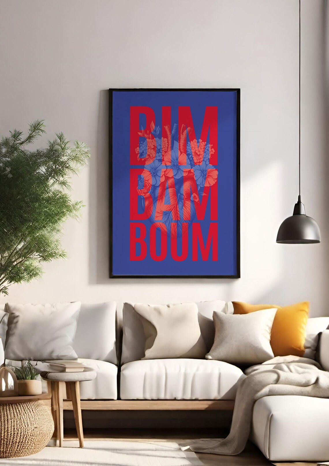 Bim Bam Boum Typographic Poster, Minimalist Heart - Image 3