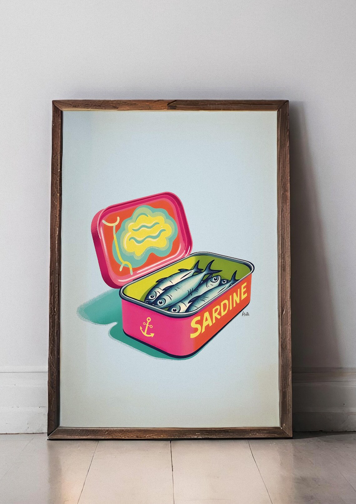 Sardine Can Retro Design, Fun Illustration