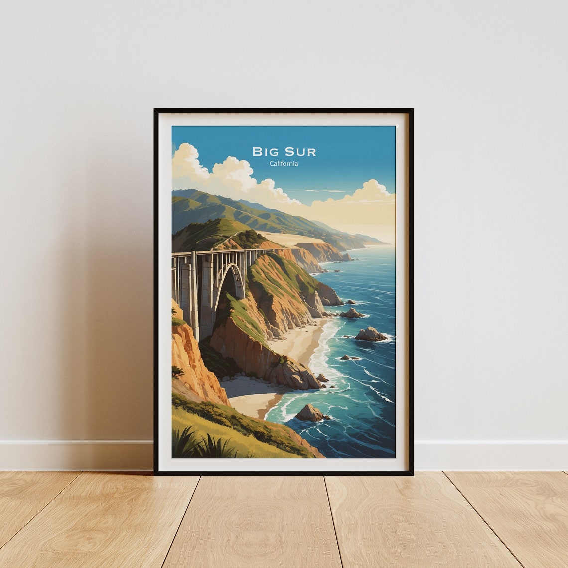 Big Sur California Bixby Creek Bridge Coastline View Cliff Poster