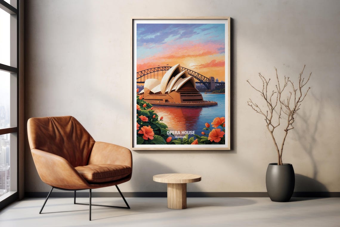 Sydney Opera House Harbour Bridge Sunset Australia Landmark Poster - Image 2