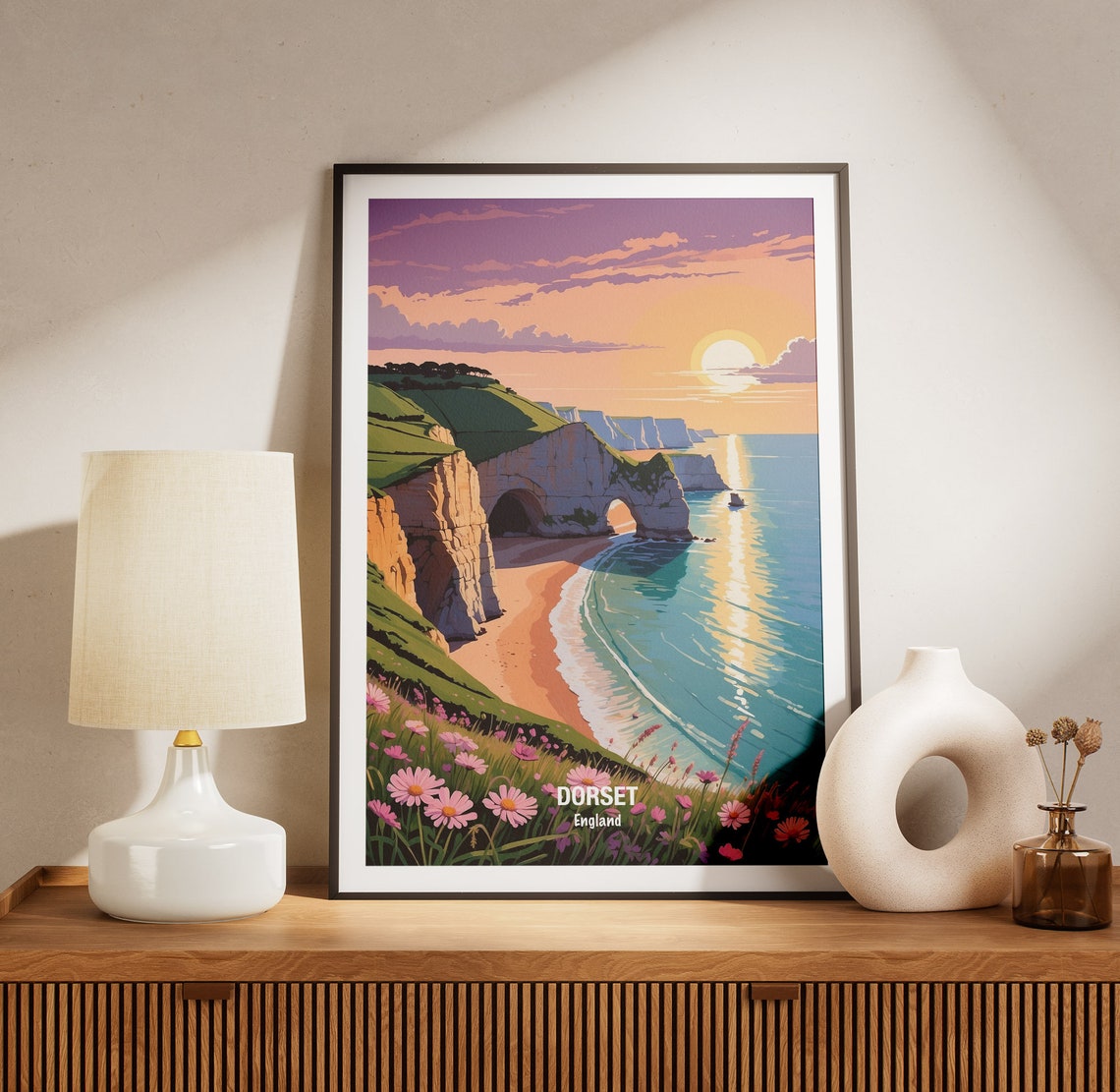 Dorset Durdle Door Arch Sunset Jurassic Coast England Poster - Image 3