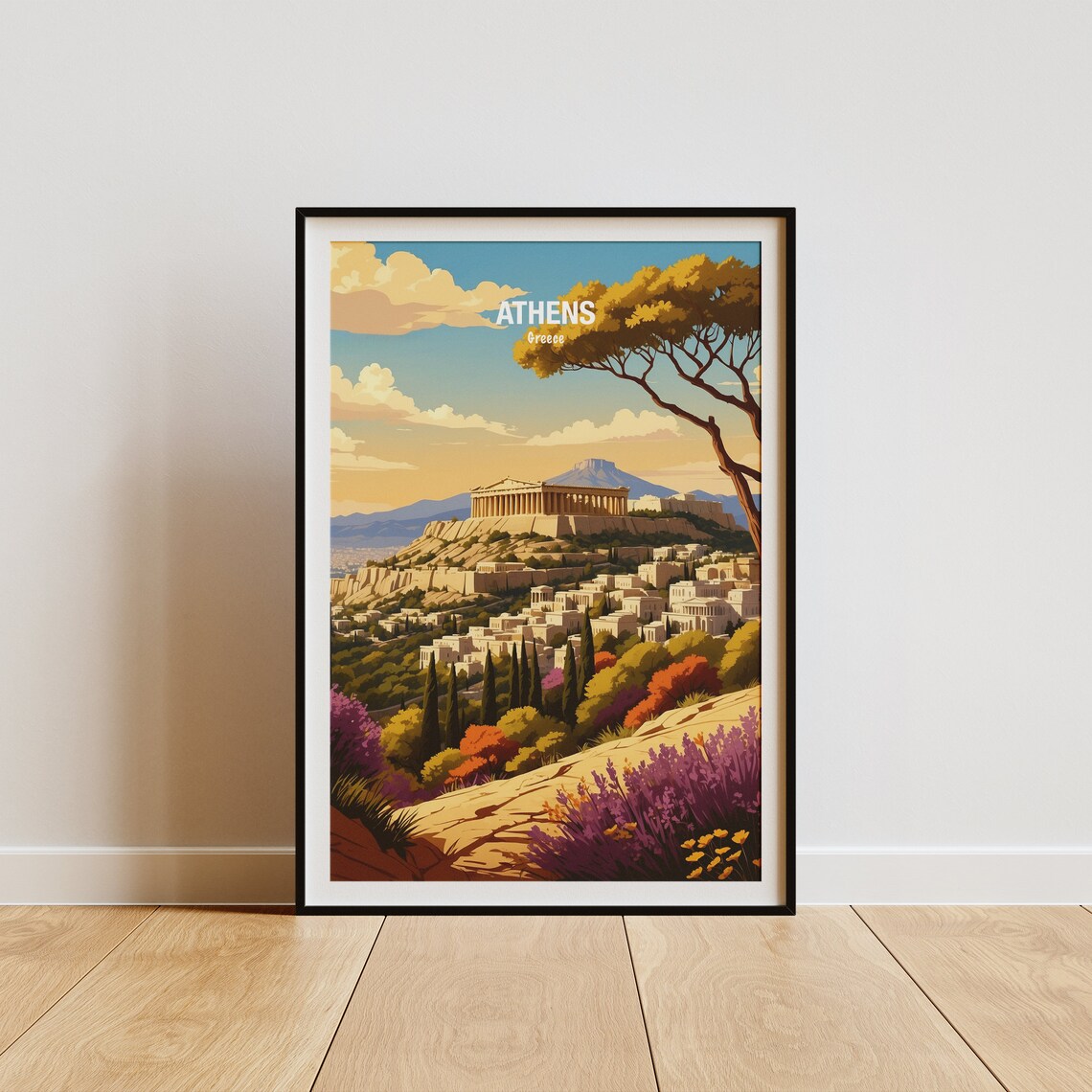 Athens Greece Acropolis Parthenon Glowing At Golden Hour Poster