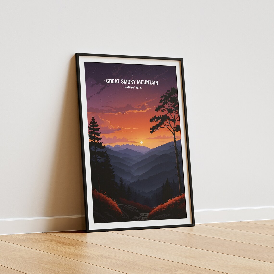 Great Smoky Mountain National Park Starry Night Peaks Poster - Image 5