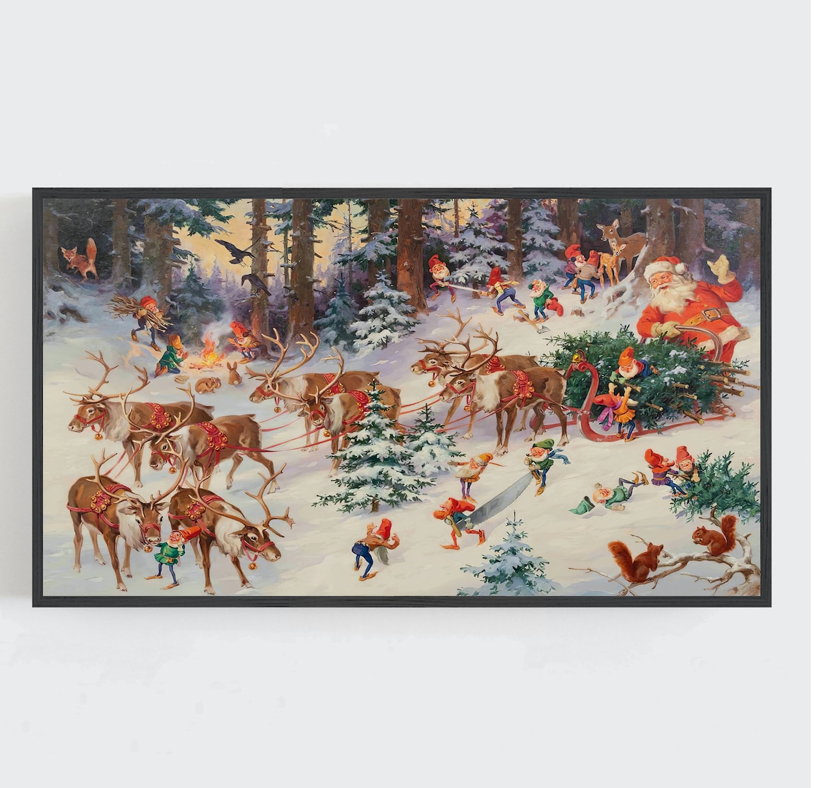 Santa Claus Vintage Christmas Wall Art Poster
