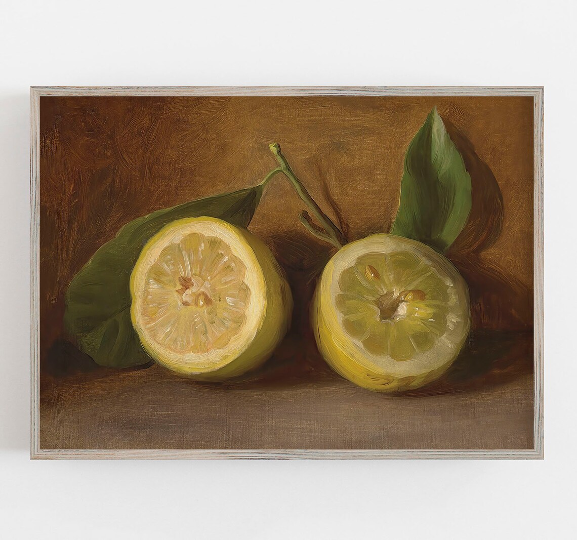 Lemons Vintage Farmhouse Kitchen Still Life Art Print