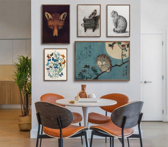 Animal Gallery Wall Vintage Eclectic Art Print Set