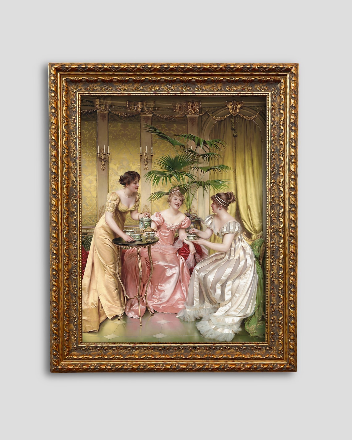 Vintage Women Wall Art Print, Regency Wall Decor
