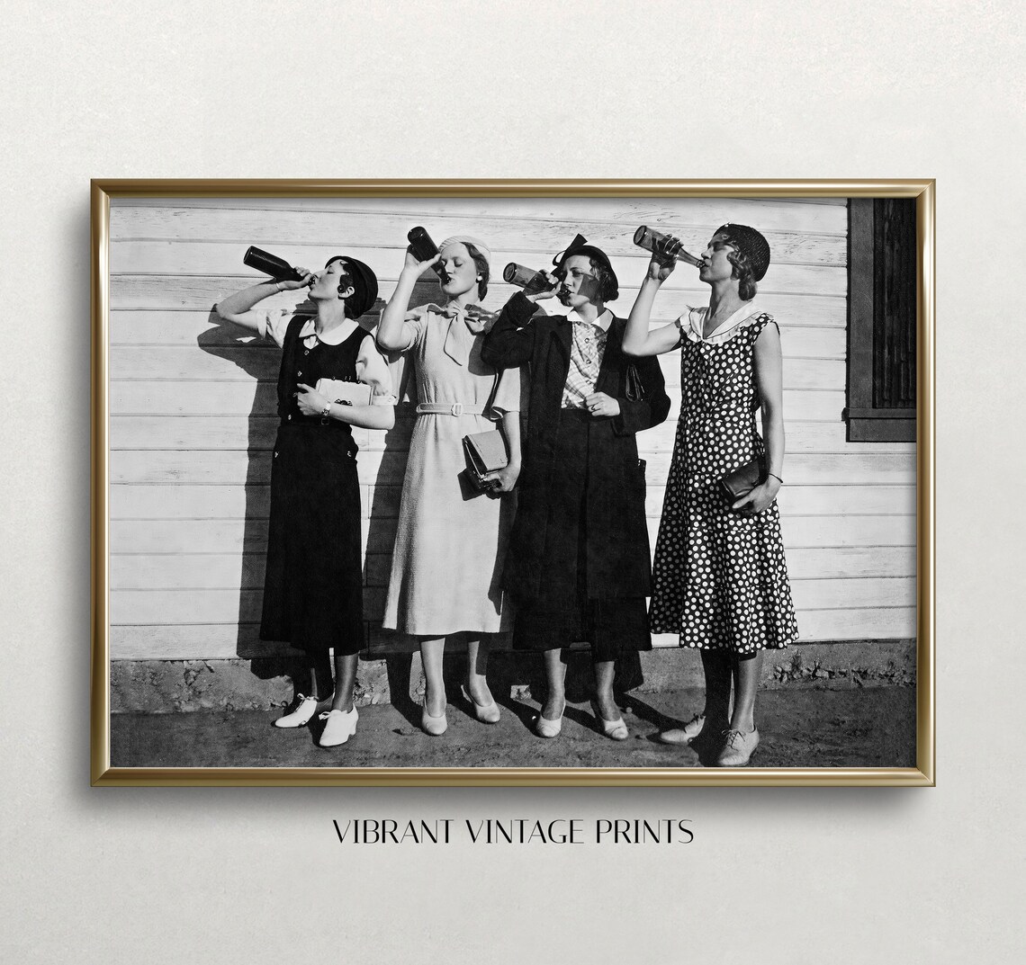 Beer Drinkers Vintage Black And White Bar Poster
