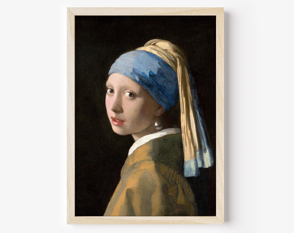 Girl With a Pearl Earring Johannes Vermeer Classic Dutch Painting Poster