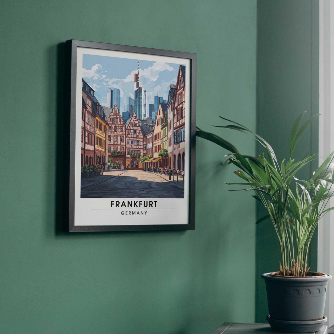 Frankfurt Old Town Square Modern Skyline Germany Travel Poster - Image 4