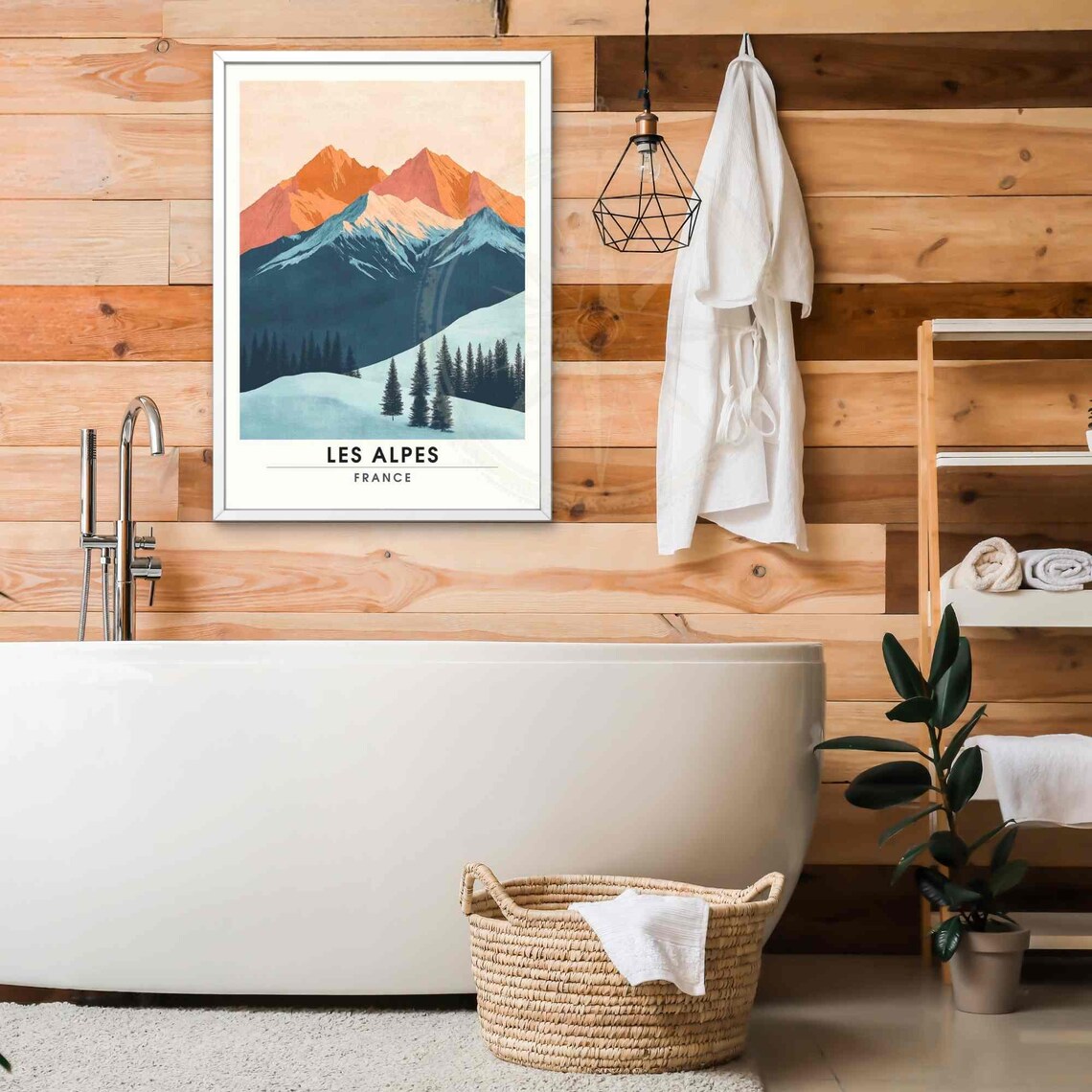 The Alps Travel Poster, Mountain Landscape Print - Image 2