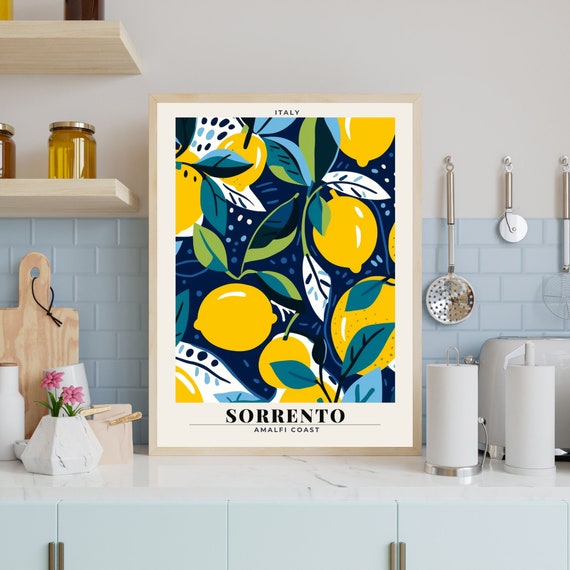 Affiche Sorrento Lemon Amalfi Wall Art Kitchen Poster Italian Print
