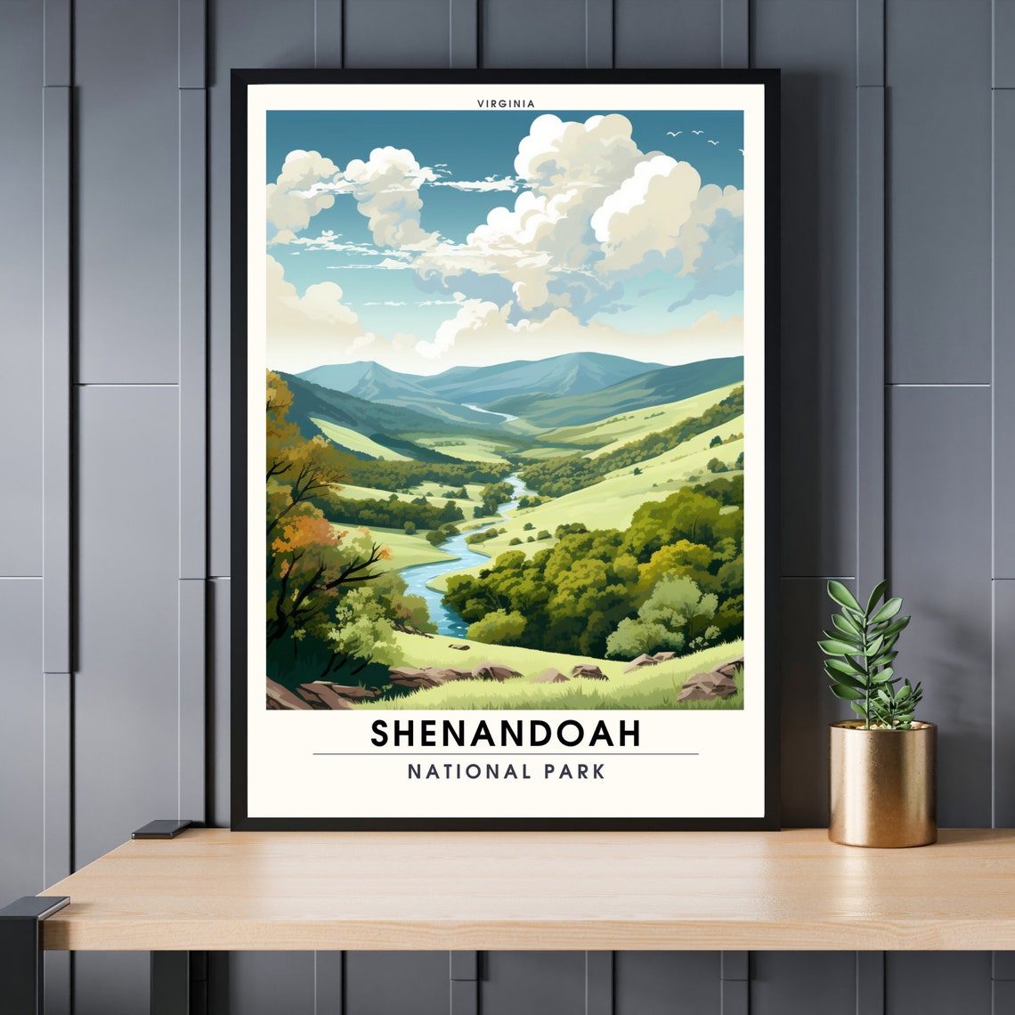 Shenandoah National Park Virginia Blue Ridge Valley Sunset Poster