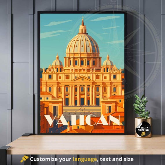 Vatican Poster Travel St Peters Basilica