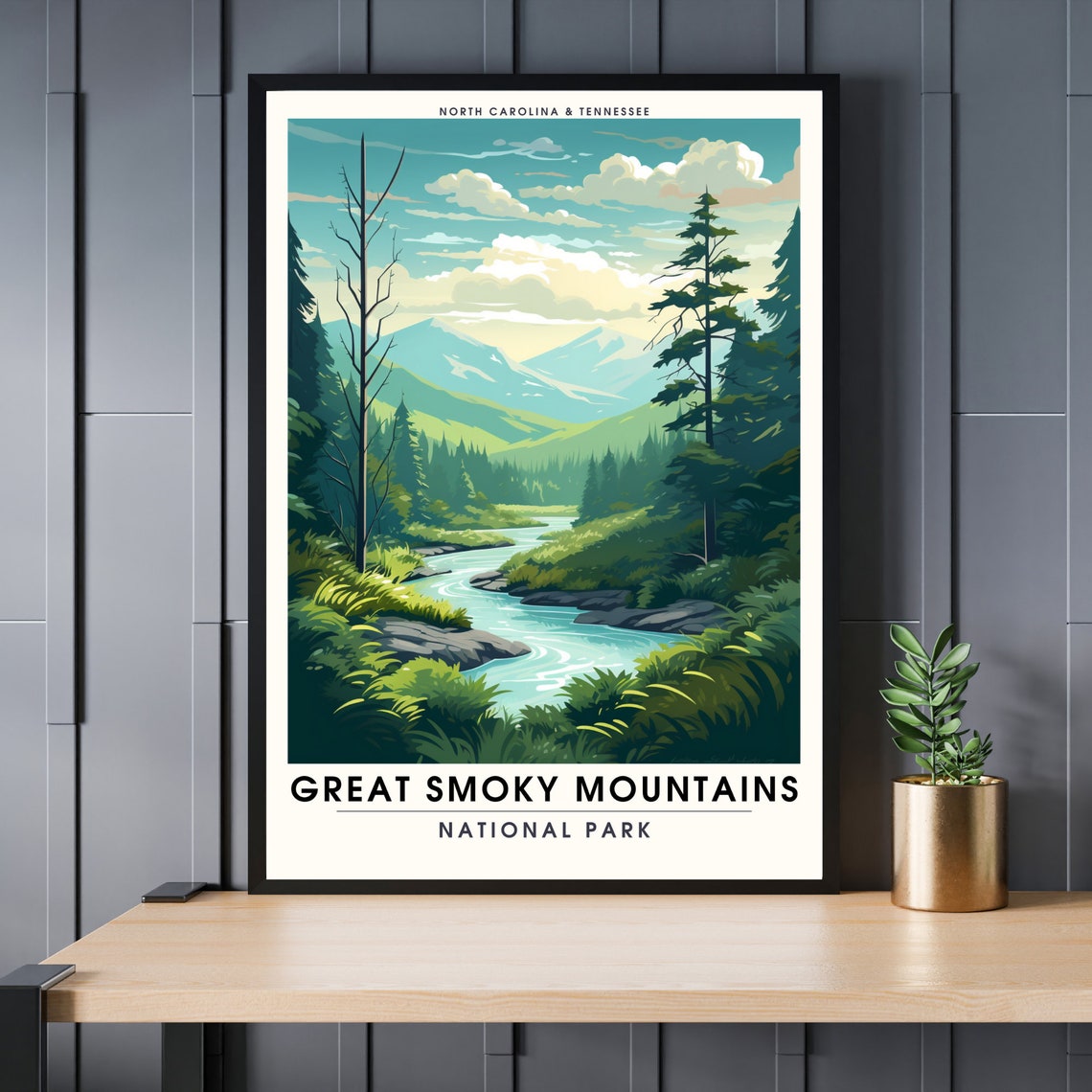 Great Smoky Mountains National Park Misty Valley River Poster