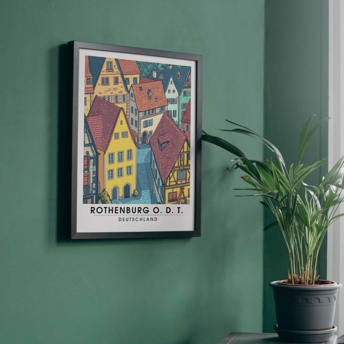Rothenburg O. D. T. Rooftops Old Town Aerial View Travel Poster - Image 4