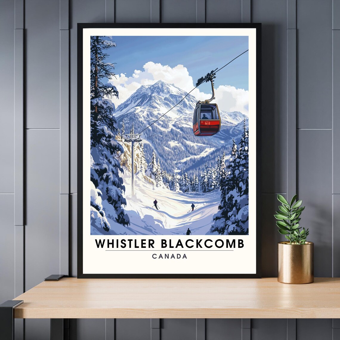 Whistler Blackcomb Canada Ski Poster, Travel Poster