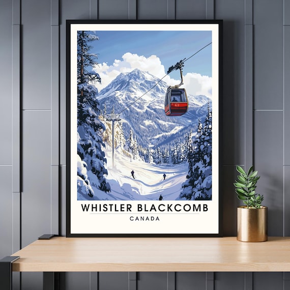 Whistler Blackcomb Canada Ski Poster, Travel Poster