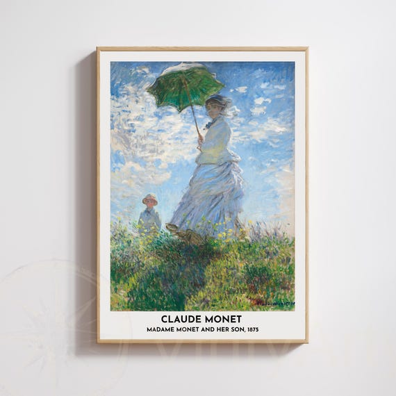 Claude Monet Poster Madame And Her Son 1875 Impressionist Wall Art